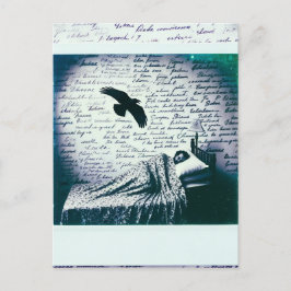 Raven Flies over man Asov Vykort