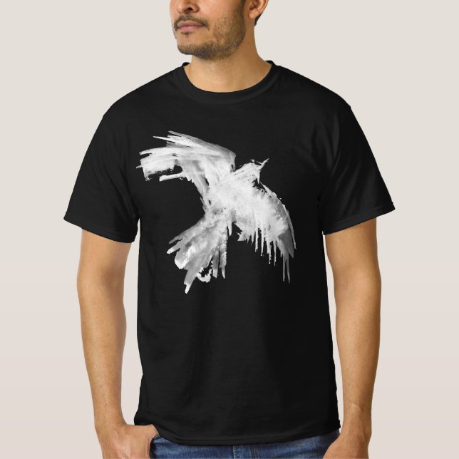 Raven Flight White T-Shirt (Framsida)