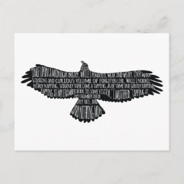Raven från Edgar Allan Poe Typography Postcard Vykort