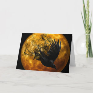 Raven Full Moon Pagan-hälsningskort Kort