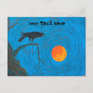 Raven & Full Moon-vykort Vykort