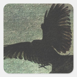 Raven Fyrkantigt Klistermärke