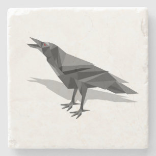 Raven Geometric Cubist Grått Triangles Stenunderlägg