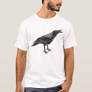 Raven Geometric Cubist Grått Triangles T Shirt