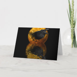 Raven & Golden Måne Anpassade Greeting Card Kort
