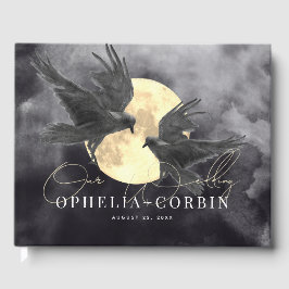 Raven & Golden Måne Gothic Bröllop Gästböcker
