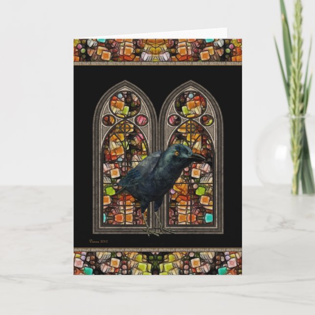 Raven Gothic Blank Inner Greeting Card Kort (Framsida)