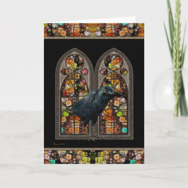 Raven Gothic Blank Inner Greeting Card Kort