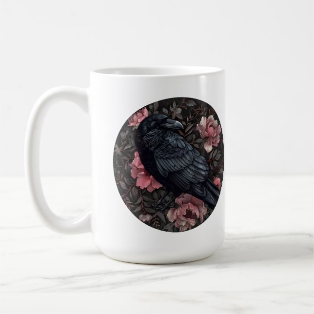Raven gothys vintage blommor kaffemugg (Vänster)
