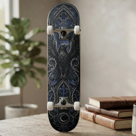 Raven Gotisk valv Midnattsblå Mini Skateboard Bräda 18,5 Cm
