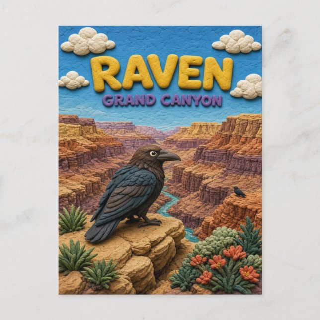 Raven Grand Canyon Modern KlayKoo Vykort (Framsida)