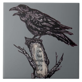 Raven Grått Art Ceramic Tile Trivet Personalize IT Kakelplatta
