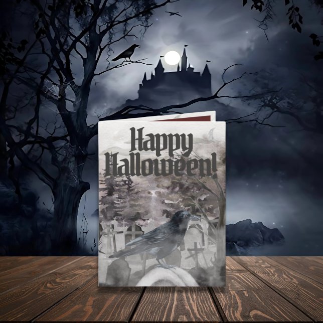 Raven Halloween Card Kort (Skapare uppladdad)