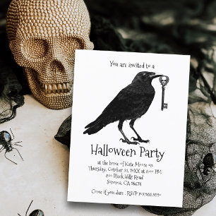 Raven Halloween fest Inbjudan Vykort