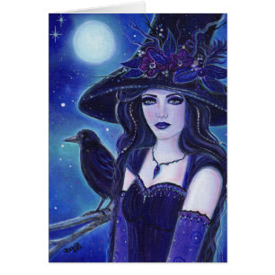 Raven Halloween-hälsningskort med Renee Hälsningskort