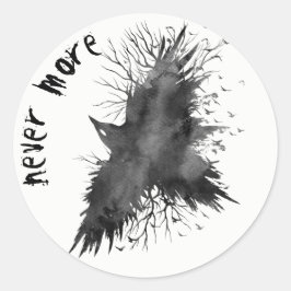 Raven Halloween Sticker Runt Klistermärke