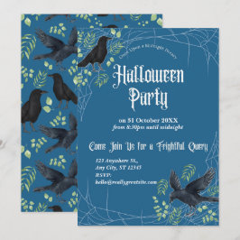 Raven Halloweenfest Inbjudan i Blått