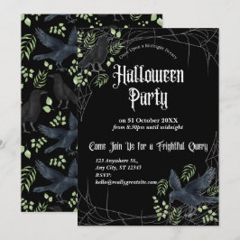 Raven Halloweenfest Inbjudan i Svart