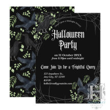 Raven Halloweenfest Inbjudan i Svart