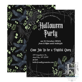 Raven Halloweenfest Inbjudan i Svart