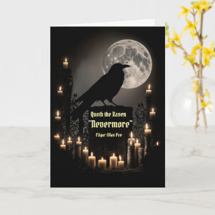Raven Happy halloween citat av Edgar Allan Poe Kort