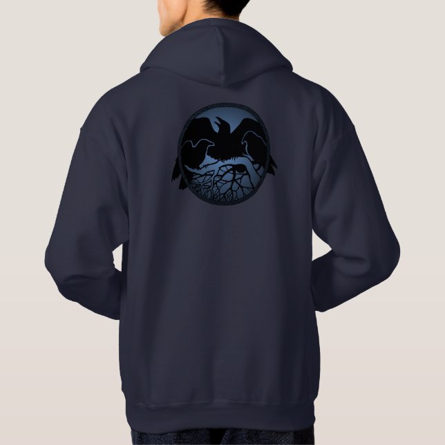Raven Hoodie Jacka Kråkan  för kvinnor i Raven Art (Baksida)