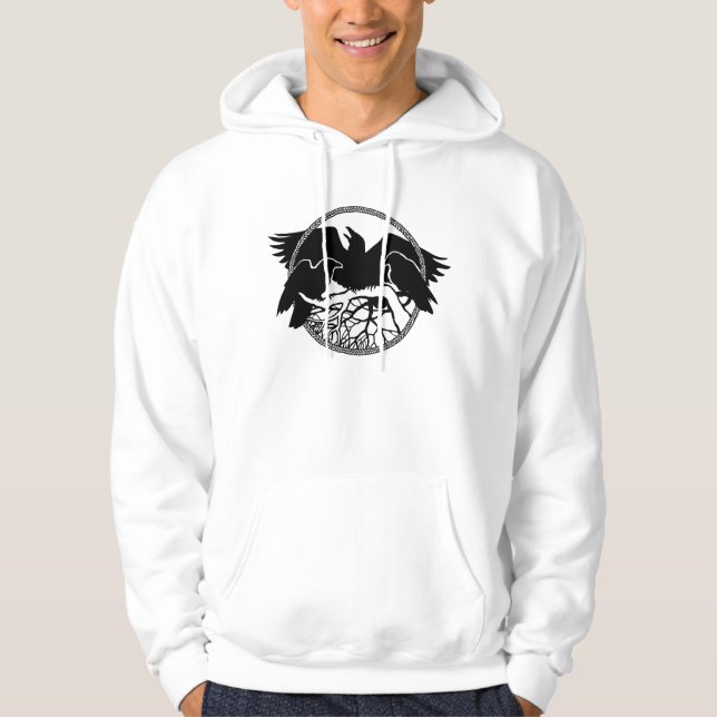 Raven Hoodie Manar Raven Kråka Art Sweatshirts (Framsida)