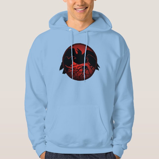 Raven Hoodie Unisex Raven/Kråka Art Shirts (Framsida)