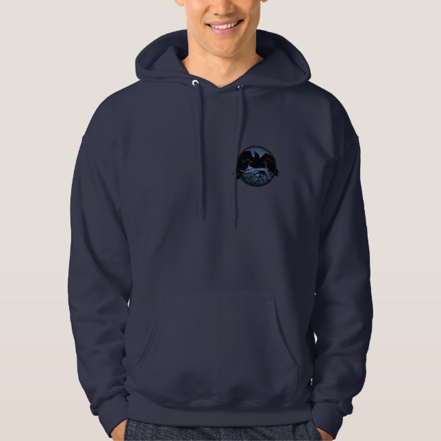 Raven Hoodie Unisex Raven/Kråka Art Shirts (Framsida)