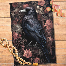 Raven i Blommor 1 Decoupage Papper