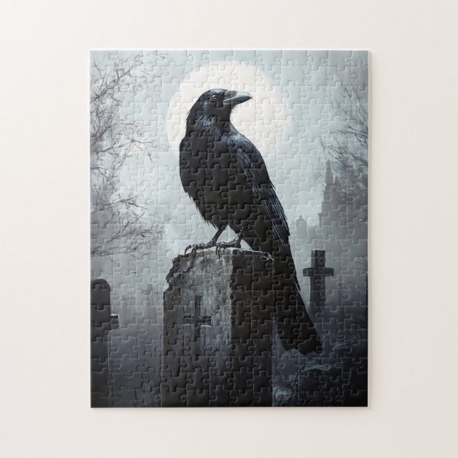Raven i Cemetery Gothic Pussel (Vertikal)