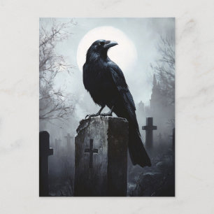 Raven i Cemetery Gothic Vykort