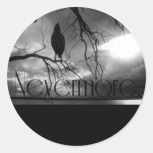 Raven - Icke desto fler solstrålar och Träd B&W Runt Klistermärke