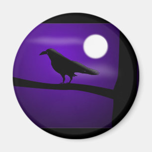 raven_illustration_Vector_Clipart black lila Magnet