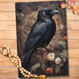 Raven in Flowers 4 Decoupage Papper