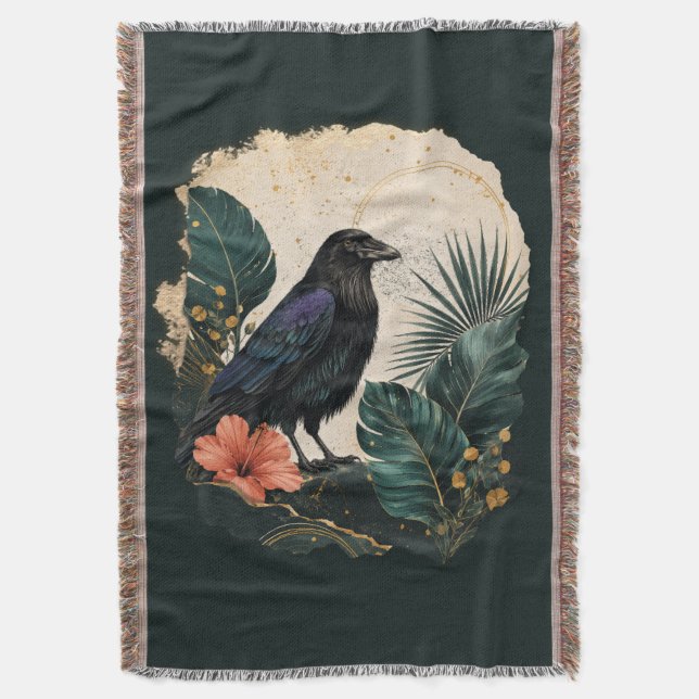 Raven in the Emerald Garden Filt (Framsidan Vertikal)
