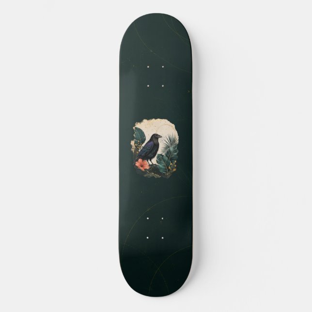 Raven in the Emerald Garden Mini Skateboard Bräda 18,5 Cm (Framsida)