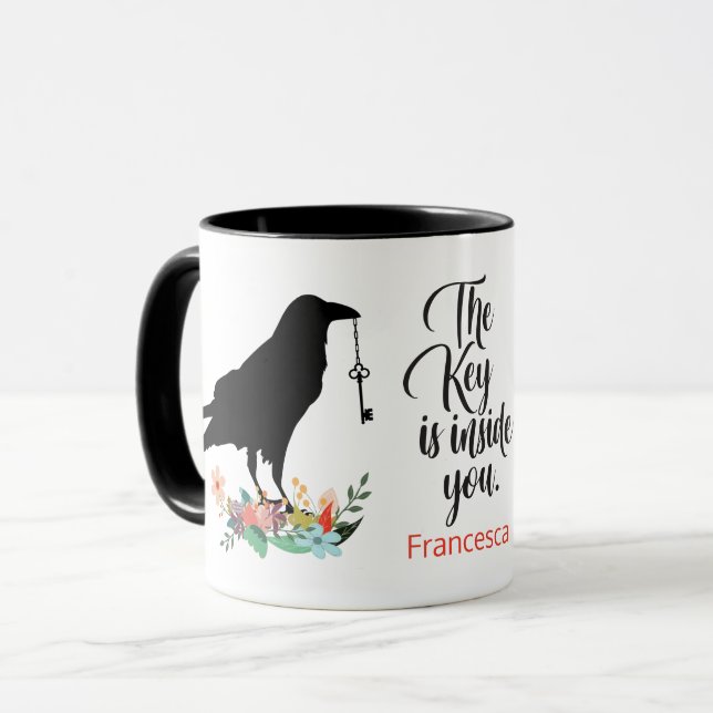 Raven Inspirational - Spirit Animal Totem Mugg (Framsida vänster)