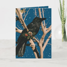 Raven jul Helgdag Nature Bird Animal Kråka Helgkort