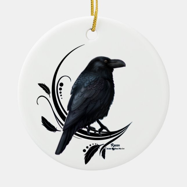 Raven Julgransprydnad Keramik (Framsidan)