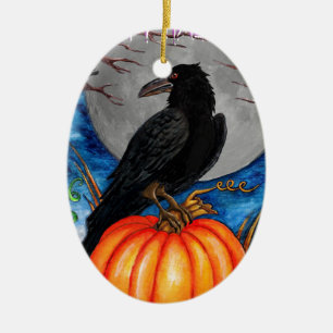 Raven Julgransprydnad Keramik