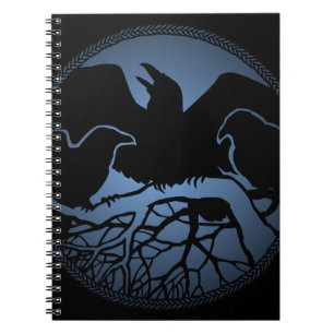Raven konst anteckningsbok Kråka konst Journal bok Med Spiral