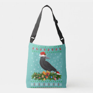 Raven Kråka Bird Älskare Julafton Santa Hat Ugly K Axelväska