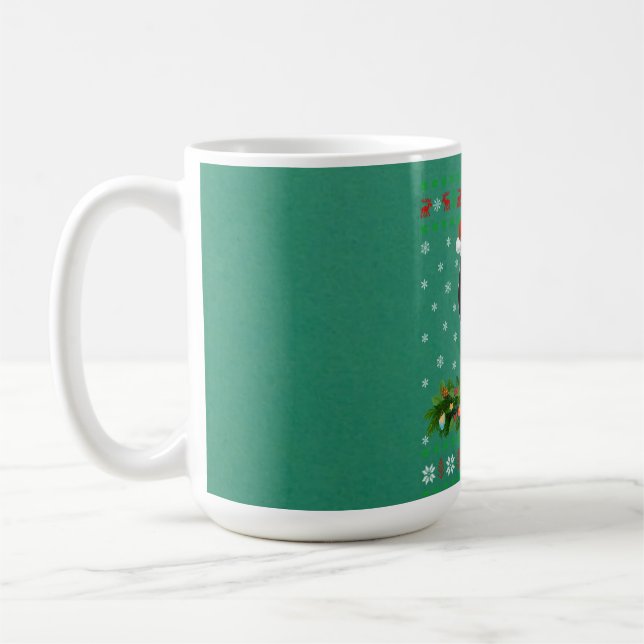 Raven Kråka Bird Älskare Julafton Santa Hat Ugly K Kaffemugg (Vänster)