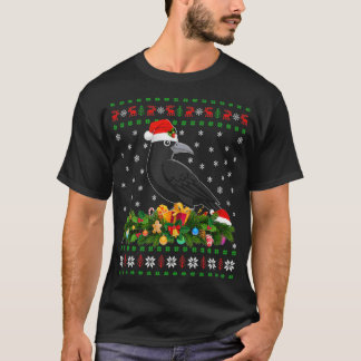 Raven Kråka Bird Älskare Julafton Santa Hat Ugly K T Shirt