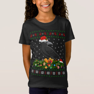 Raven Kråka Bird Älskare Julafton Santa Hat Ugly K T Shirt