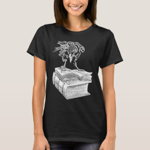 Raven Kråka Bok Aesthetic Mörk Academia Bookworm T Shirt