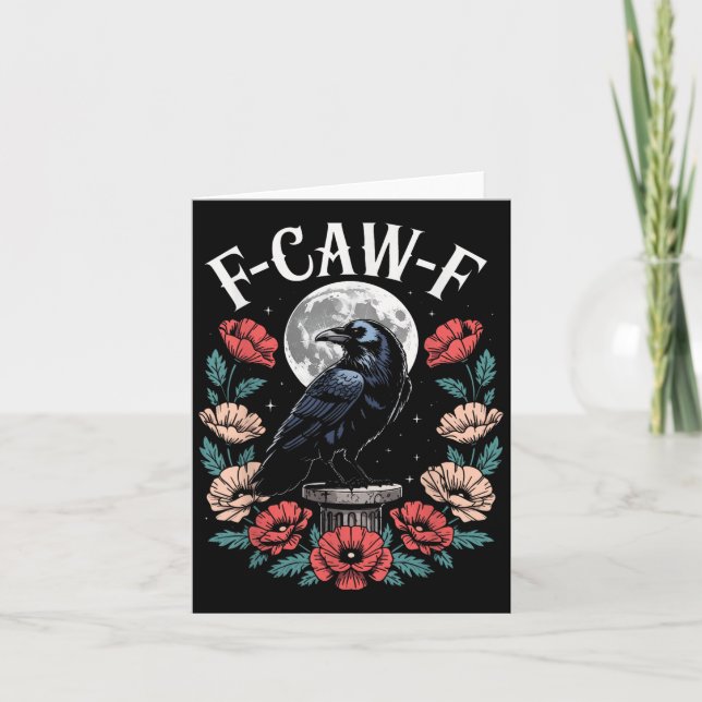 Raven Kråka F-craw-f Halloween Bird Fcawf Gothic S Kort (Framsida)