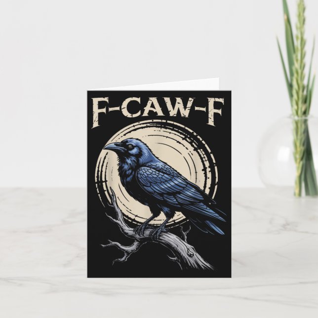 Raven Kråka F-craw-f Halloween Bird Fcawf Gothic S Kort (Framsida)