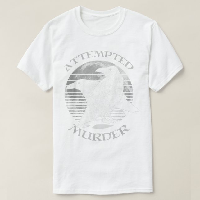 Raven Kråka försökte mörda Retro Måne Wiccan Paga. T Shirt (Design framsida)